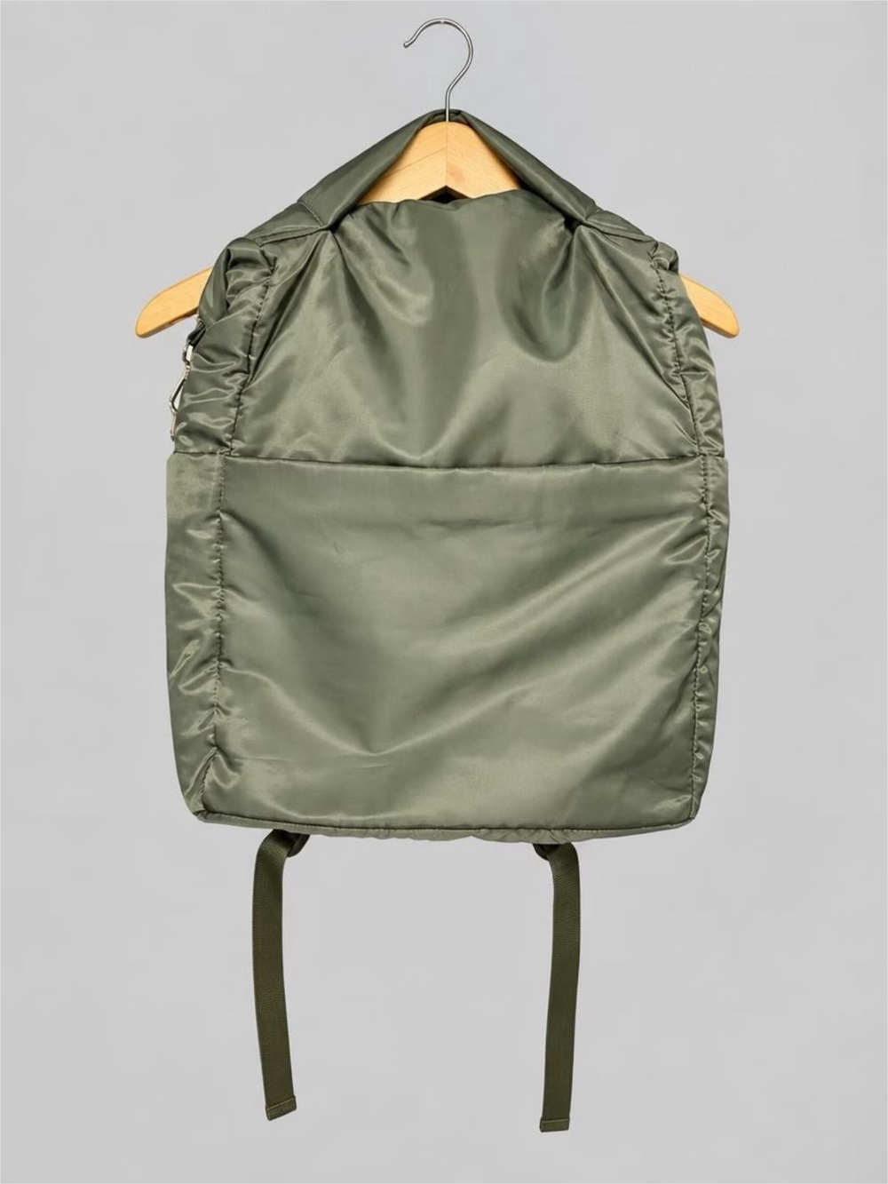 A New Day Olive Green Nylon Backpack - Minimal Women’s Daypack